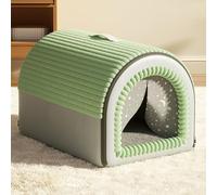Dog House with Removable Cushion Pillow, 2-in-1 Pet House Sofa Bed Indoor, Portable Shelter for Doggies, Dog Kennel Bed Mat, Non-Slip Pet Nest for Puppy Kitty (75x50x50cm,Green)