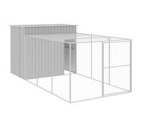 Dog House with Run Dog Cage Pet Kennel Dog Kennel Galvanised Steel vidaXL
