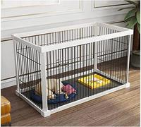 Dog Houses, Collapsible Pet Fence Heavy Duty Dog Cage, Foldable Steel Crate Animal Playpen Metal Wire With Door And Top Cover, For Indoor Outdoor (Color : Walnut Color, Size : 101 * 71 * 71cm)