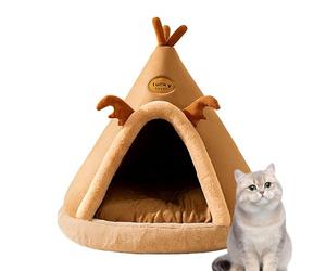 Dog Houses - Lightweight Foldable Winter Pet Tent, Warm Elk Yurts, Soft Cosy Bed, Large Opening Design, Portable Structure | Winter Pet House for Cats Dogs Comfortable Sleeping Aid