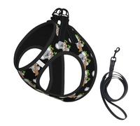 Dog Hugging Tree Koala Printed Harness And Leash Set,Adjustable,Breathable Soft,Step-In Mesh Pet Vest Harness With Reflective Strip