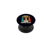 Dog Humor Easily Distracted By Border Collie Retro Vintage PopSockets Adhesive PopGrip