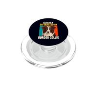 Dog Humor Easily Distracted By Border Collie Retro Vintage PopSockets PopGrip for MagSafe