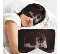 Dog Husky, Sleep Mask for Home Travel, Full Eye Covers Light Blocking Eye Mask Sleep Eye and Ear Muffs