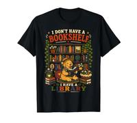 Dog I Have A Library Book Lover Reading Art Funny Value Graphic T-Shirt, Men, Black, M