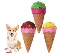 Dog Ice Cream 3Pcs 2.6x5.5 Cute Icecream Squeaky Dog Toys Interactive Bite Toy Training Stuff for Puppy Small Medium Pets, Random Color