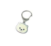 Dog ID Tags,Cute Puppy Pendant Key-Ring Keychain, Dog Lovers Keyfob Key Tags_Yellow Pomeranian
