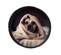 Dog in A Blanket Spare Tire Cover PVC Leather Spare Wheel Cover Dustproof Waterproof Jeep Tire Cover for 34inch Camper, RV Trailer, Truck, SUV Fit Diameter 28-34 Inch