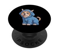 Dog in a Monster Pajama Cute Cartoon Puppy PopSockets Adhesive PopGrip
