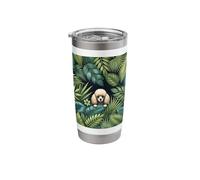 Dog in Botanical Flowers Floral Pattern Cute Poodle Stainless Steel Insulated Tumbler