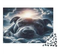 Dog in Clouds Sky 1000pcs Jigsaw Puzzle for Adults 12+, White Cardboard, Giant Dog Clouds, Stress Relief Leisure Activity, Enhances Problem-Solving & Patience, Wall Art Decor 52x38cm/1000pcs