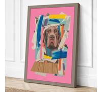 Dog in Collage Maximalist Canvas Wall Art Print 30x20 Inch (76 x 51 cm)