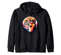 Dog In Japan At The Osaka Castle Zip Hoodie