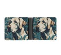 Dog in Leaves Leather Wallet Double-Sided Different Images Bifold Wallet Ultra Strong Stitching Slim Wallets