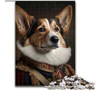 Dog in Military Uniform Jigsaws 1000 Pieces for Adults Puzzles for Adults Erfect for Home Decor, Birthdays, Holidays, And Gifts size 38x26cm