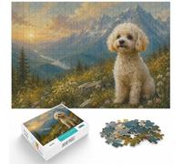 Dog in Mountain Landscape Painting ｜ Elegant Jigsaw Puzzle, 1000 Piece | For free time at home, this adult jigsaw puzzle with 1000 pieces creates a longer, more absorbing puzzle session.