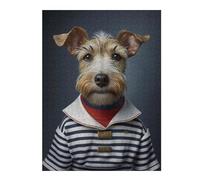 Dog in Sailor Outfit Themed Jigsaw Puzzle for Adults, 500 PCS