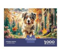 Dog in Sink 1000Pieces JigsawPuzzlesAustralian Shepherd Forest ForAdults Challenging LargePiecePuzzles Age12+byth EducationalGame Uncover The Puzzle 70x50cm/1000pcs