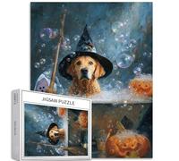 Dog in The Bathtub 1000 Piece Jigsaw Puzzles for Adults Magic Atmosphere Scene Art Jigsaw Puzzle Challenging Family Activity Games Colorful DIY Craft Puzzle for Home Decor Gifts 20×27 Inches