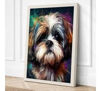 Dog in the Cosmos Canvas Wall Art Print 18x12 Inch | Ready to Hang, Gallery Wrapped, Fade-Resistant Inks, Securely Packaged, UK Made