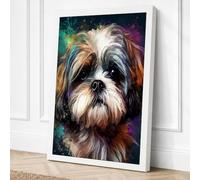 Dog in the Cosmos Canvas Wall Art Print 18x12 Inch | Ready to Hang, Gallery Wrapped, Fade-Resistant Inks, Securely Packaged, UK Made