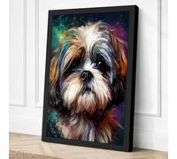 Dog in the Cosmos Canvas Wall Art Print 18x12 Inch | Ready to Hang, Gallery Wrapped, Fade-Resistant Inks, Securely Packaged, UK Made