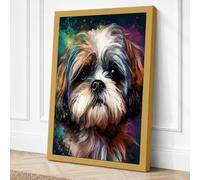 Dog in the Cosmos Canvas Wall Art Print 24x16 Inch | Ready to Hang, Gallery Wrapped, Fade-Resistant Inks, Securely Packaged, UK Made