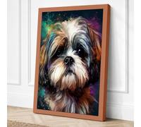 Dog in the Cosmos Canvas Wall Art Print 30x20 Inch | Ready to Hang, Gallery Wrapped, Fade-Resistant Inks, Securely Packaged, UK Made