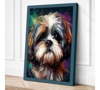 Dog in the Cosmos Canvas Wall Art Print 36x24 Inch
