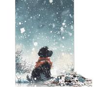 Dog in Winter Wonderland Snow Jigsaw-puzzles Colourful Cool Puzzles for Kids Age 12 Years Up 1000pcs (38x26cm)