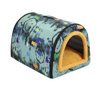 Dog Indoor House, Foldable Dog House Bed Indoor, Insulated Weatherproof Outdoor Pet Kennel Beds, Comfortable Pets House with Handle, Pet Cave with Mat for Dogs Cats Stray Pets Kittens