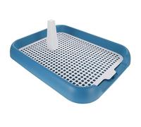 Dog Indoor Potty Toilet Train Tray with Removable Mesh Grate | 18.11x14.96 in PP Build, Anti-slip Base, Blue Finish, for Homes and Rainy Day Breaks