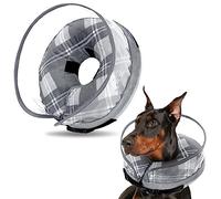Dog Inflatable Collar, Recovery Collar for Dog, Enhanced Inflatable Dog Collar with Raised Baffle, Dog Cone Collar, Soft Pet Inflatable Collar After Surgery (grey, M)