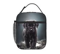 Dog Insulated Lunch Bag Black Labrador Dog Puppy Lunch Box for Women Men Teens Kids, Reusable Lunch Tote Bag, Leakproof Thermal in
