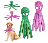 Dog Interactive Play Toy,No Stuffing Octopus Dogs Chew Toy 2Pcs Squeaky Plush Puzzle Toys Octopus Shell Voice Toys for Small Medium and Large Dogs Playing