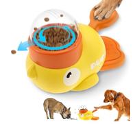 Dog Interactive Slow Feeder, Washable Automatic Dog Feeder Toy Stable Duck Shape Puppy Food Toy with 3 Food Outlet Size for Pets Puppy