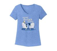 Dog is Good Never Drink Alone Women's T-Shirt - Great Gift for Dog Lovers - Blue - Medium