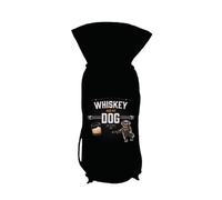 Dog is Good Wine Gift Bag Whiskey and My Dog - Heavy Duty Reusable Cotton Canvas Bag with Drawstrings for 750ml Bottle, Perfect for Gifting & Blind Wine Tasting