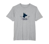 Dog is My Copilot - Pet Lover Travel Adventure T-Shirt, Men's Big and Tall, Heather Grey, 5X Tall