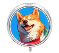 Dog Italy Flag Scarf Pill Case Box with 3 Compartment Medicine Vitamin Organizer for Purse Pocket 5x5cm