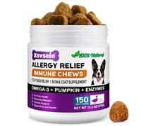 Dog Itchy Skin Relief, 150 Chews Dog Allergy Relief Treats, Relieve Itching, Licking, Scratching, All Itch and Immunity Treats for Dogs, Skin & Coat Supplement, Peking Duck Flavor