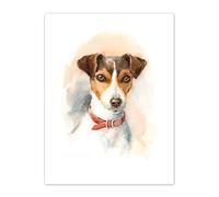 Dog Jack Russell Watercolour Art Print Canvas Premium Wall Decor Poster