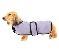 Dog Jacket Adjustable Lightweight Dachshund Raincoat with Reflective Straps and Harness Hole Best Gift for Dachshund -Lilac -L