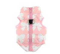 Dog Jacket Gothic Brooch Pin Camo Clothes Skull Candle Pet Clothes Winter Clothing Reversible Dog Coat Dog Apparel Clear (Pink XL)