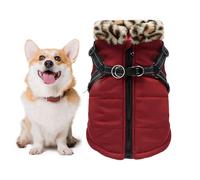 Dog Jacket Waterproof-Polyester Material 11x9in, Package Size, Reflective Winter Jacket, Built-in Harness, Rope Attachment | Small Medium Dogs Pet Vest, Night Walk Safety Outdoor War