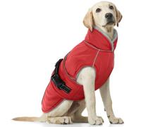 Dog Jacket Waterproof, Underbelly Extra Warm Coats Waterproof Dog Snow Jacket Reflective Coat with Under Belly Keep Pets Warm and Dry during Outdoor Activities(Red, XL)