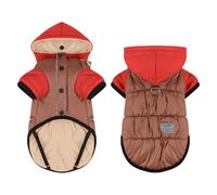 Dog Jacket, Waterproof Warm Dog Coat Dog Winter Coat Vest with Hat, Adjustable Buckle Dog Cold Weather Coats Indoor Outdoor Dog Jackets for Small Medium Large Dogs (Red,XX-Large)