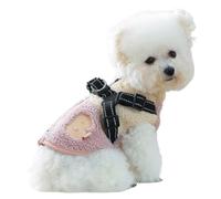 Dog Jacket, Windproof and Warm Fleece Lined Vest with Harness, Puppy Jacket with Opening on the Back, for Small and Medium Dogs in Autumn for Outdoor Activities