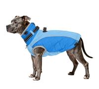 Dog Jackets for Large Dogs Waterproof, Warm Dog Cold Weather Coats with D Ring & Adjustable Buckles, Reflective Fleece Snowsuit Back Zipper, Thick Fleece Vest Christmas XL Blue