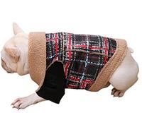 Dog Jackets Leather Clothing for Winter - Fleece Coat with Legs for Small to Medium French Bulldogs